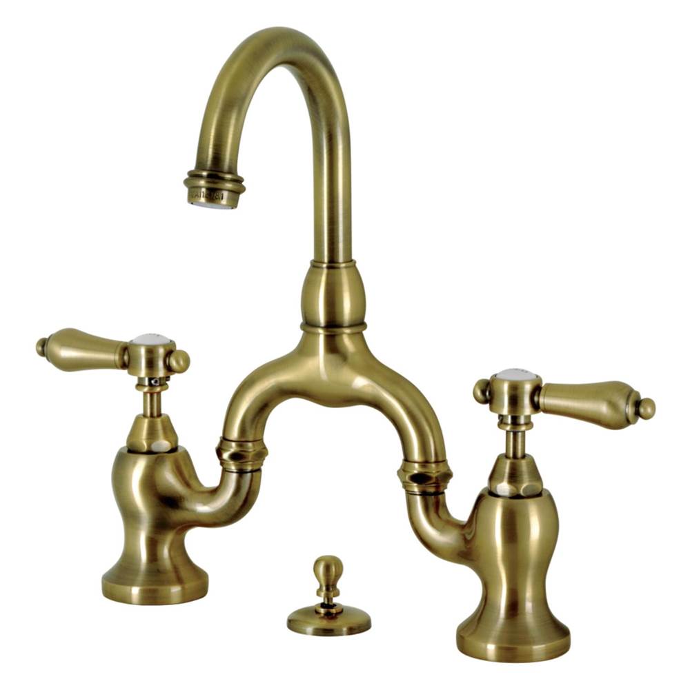 Kingston Brass Kingston Brass KS7993BAL Heirloom Bridge Bathroom Faucet with Brass Pop-Up, Antique Brass
