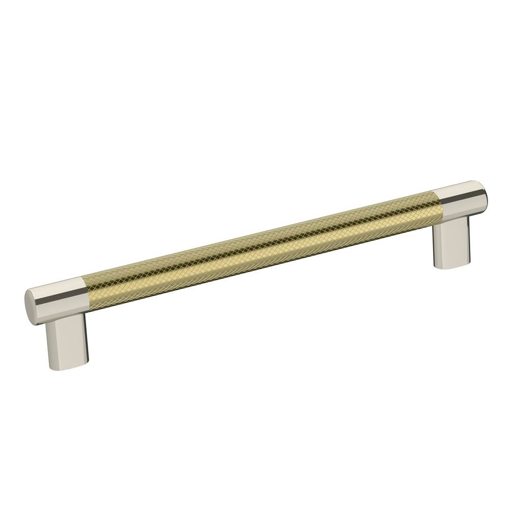 Amerock Esquire 8 in (203 mm) Center-to-Center Polished Nickel / Golden Champagne Cabinet Pull