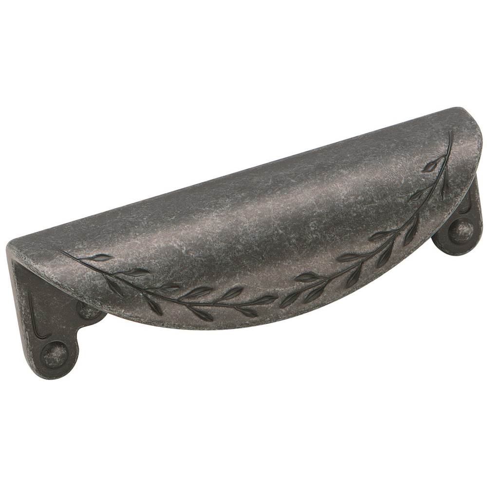 Amerock Nature''s Splendor 3 in (76 mm) Center-to-Center Wrought Iron Dark Cabinet Cup Pull