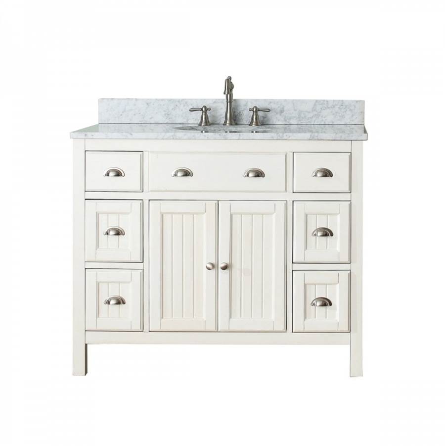 Avanity Avanity Hamilton 43 in. Vanity in French White finish with Crema Marfil Marble Top