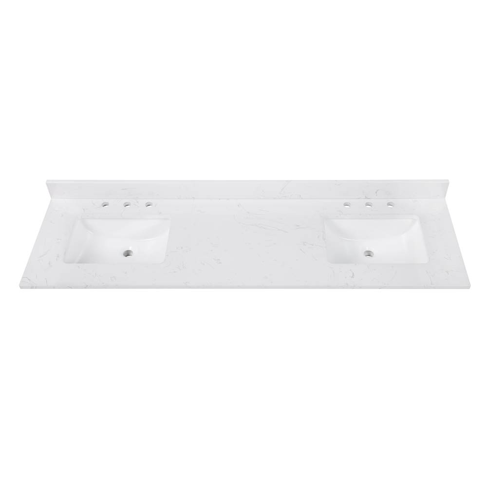 Avanity Avanity 73 in. Cala White Engineered Stone Top with Dual Rectangular Sinks