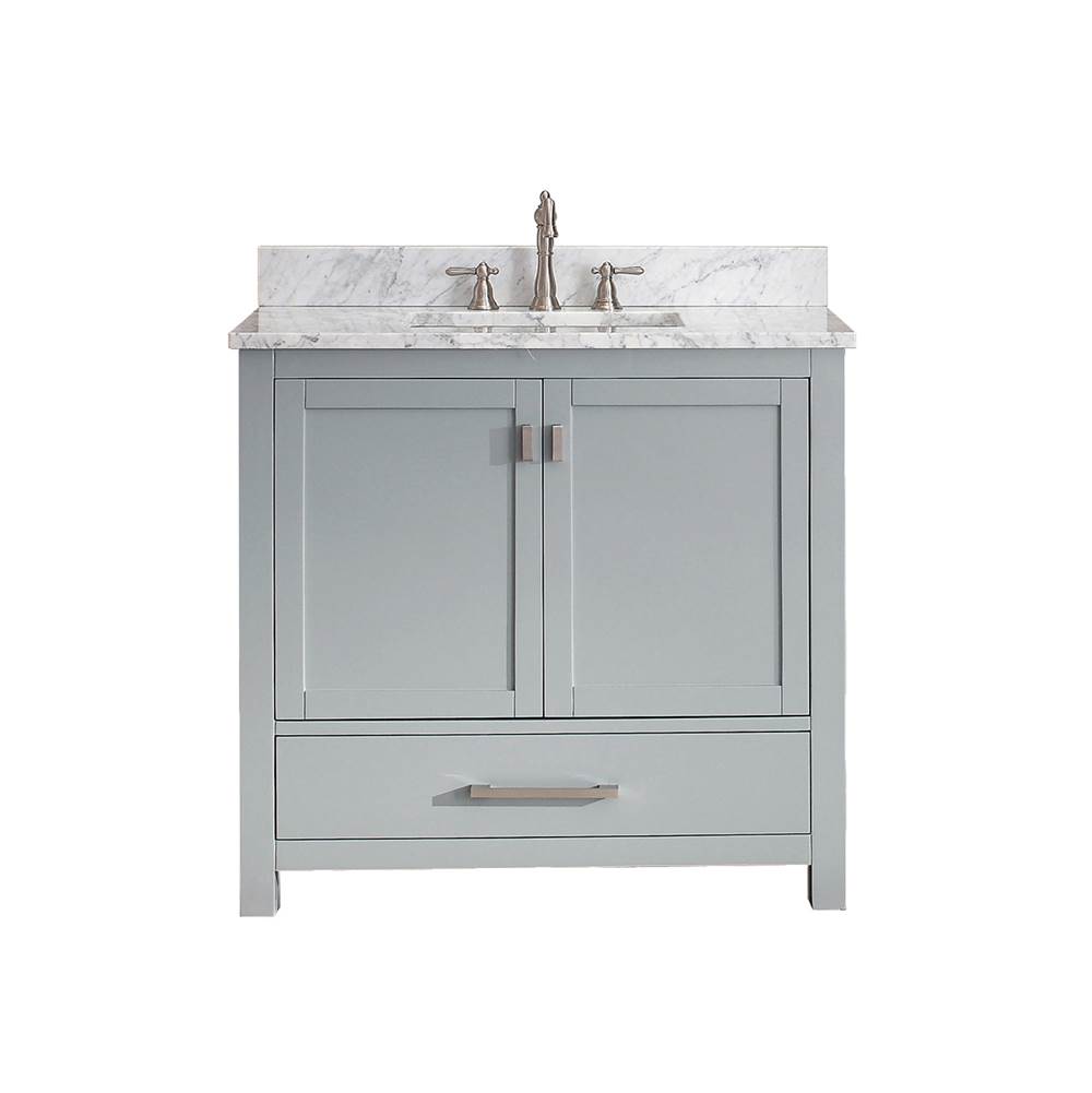 Avanity Avanity Modero 37 in. Vanity in Chilled Gray finish with Carrara White Marble Top