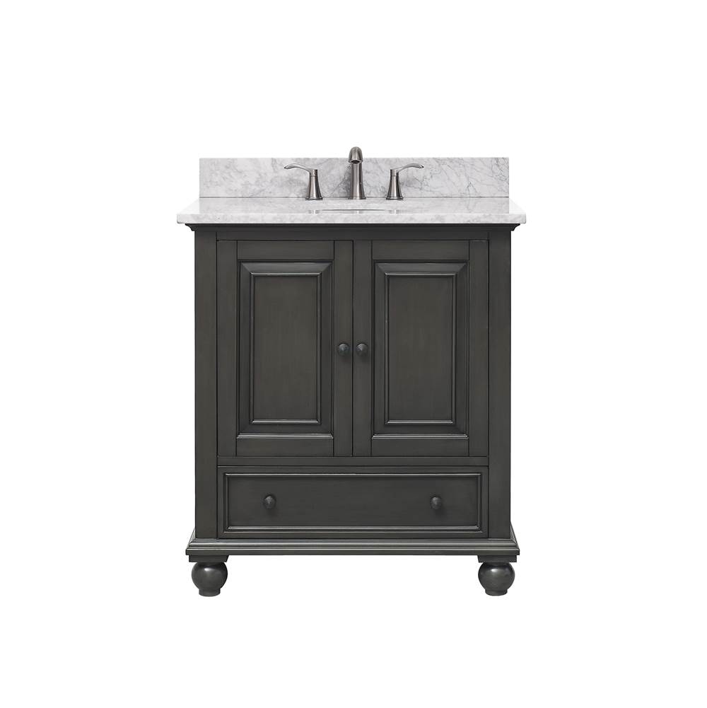 Avanity Avanity Thompson 31 in. Vanity in Charcoal Glaze finish with Carrara White Marble Top