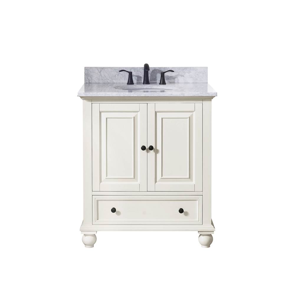 Avanity Avanity Thompson 31 in. Vanity in French White finish with Carrara White Marble Top