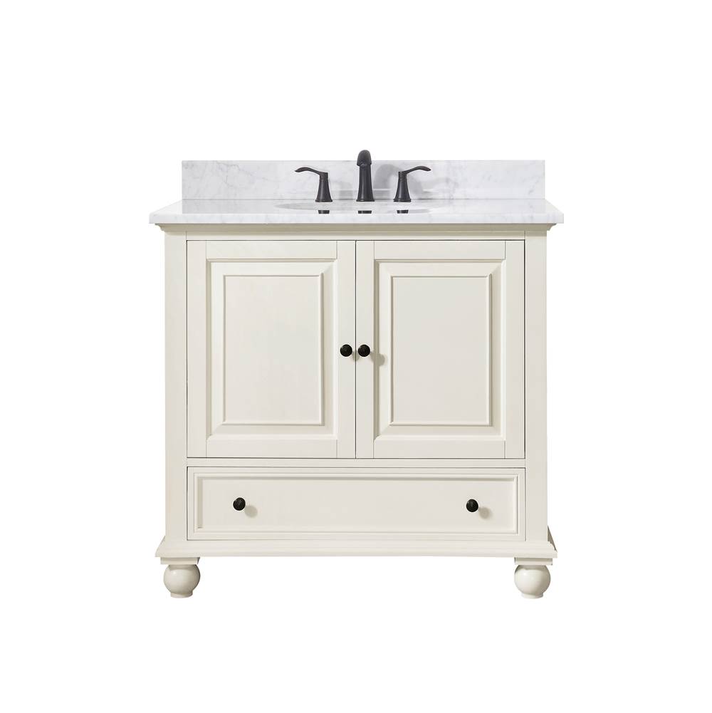 Avanity Avanity Thompson 37 in. Vanity in French White finish with Carrara White Marble Top
