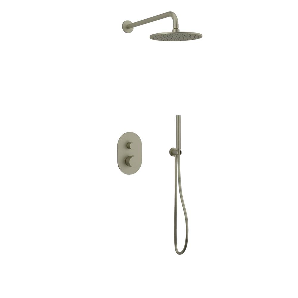 Artos Exclusive 2 Outlet Round Shower Set with 8'' Head Brushed Nickel