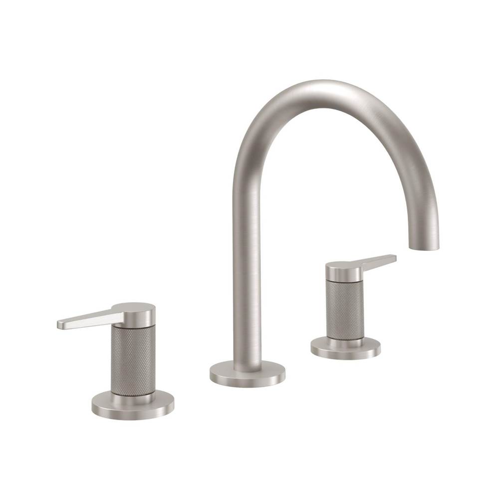 California Faucets 8'' Widespread Lavatory Faucet with ZeroDrain - High Spout; Knurled Insert
