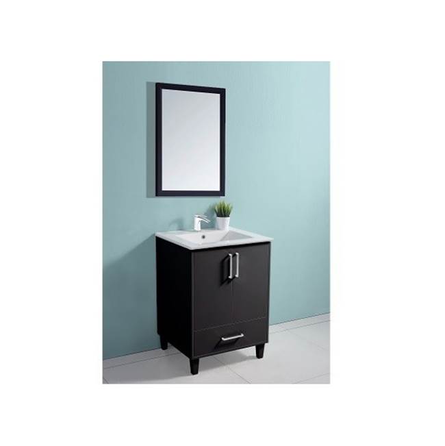 Dawn Dawn® Bella Series Black Vanity Set; Cabinet (AABC242134-06), Countertop (AOVS252207-01), Mirror (AAM2230-06A)