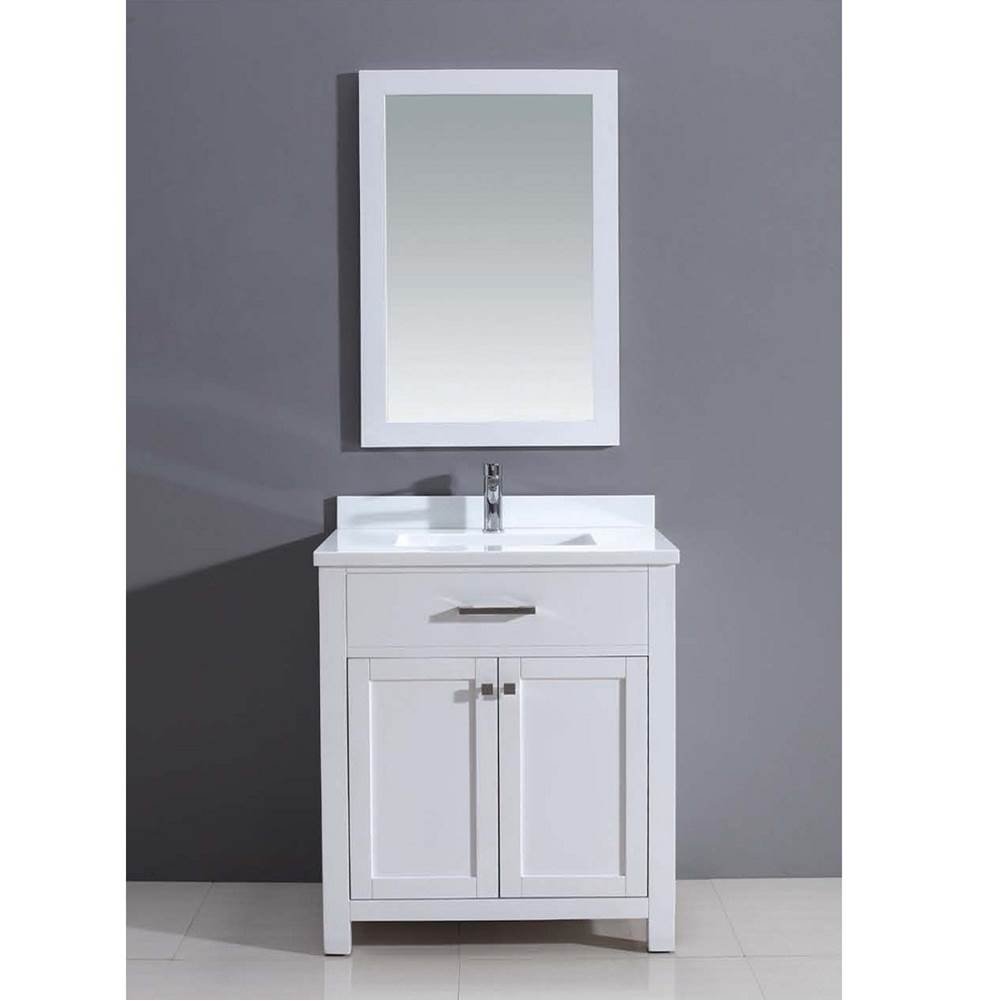 Dawn Dawn® Pure white quartz 1'' thickness countertop with single undermount ceramic sink
