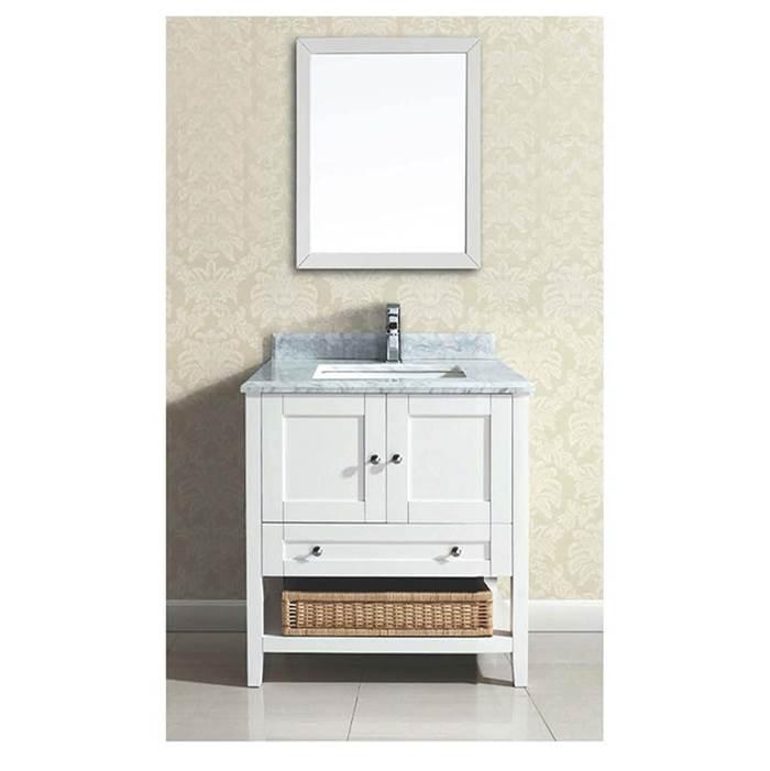 Dawn Dawn® Solid wood frame mirror, beige white finished: 22''Wx30''H