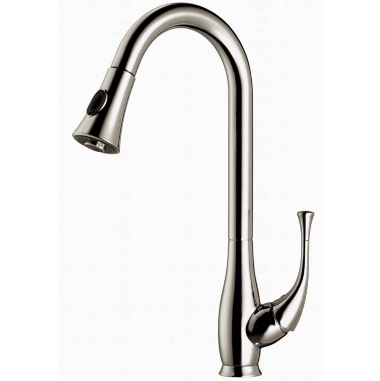 Dawn AB04 3277BN Single-Lever Pull-Out Spray Kitchen Faucet Brushed Nickel 