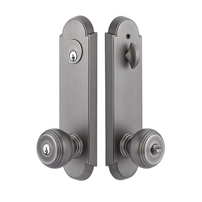 Emtek 2-PT Lock Key in Knb/Lvr Sgl Cyl, Annapolis Plate, Cortina Lever, LH, US3NL