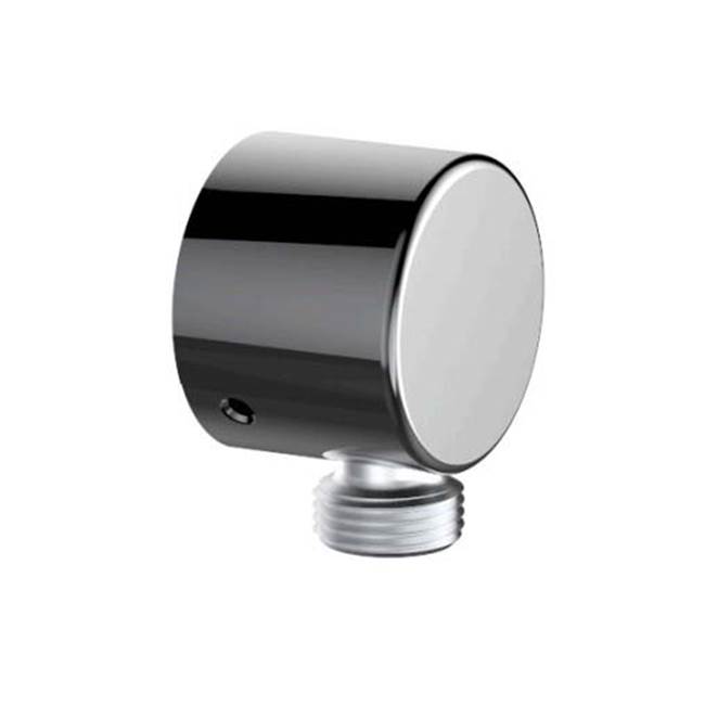 Fluid fluid Round Brass Holder with Wall Outlet - Brushed Nickel