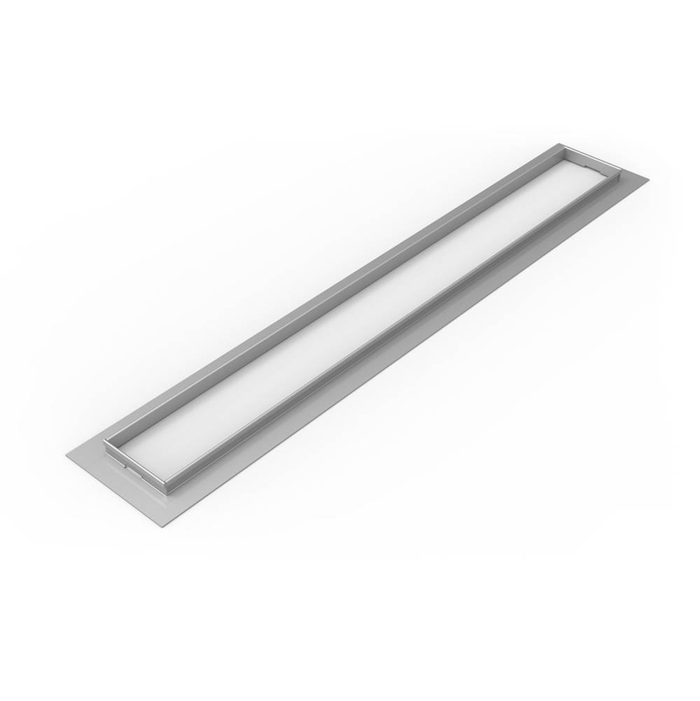 Infinity Drain 30'' Length x 1'' Height Clamping Collar in satin stainless for Universal Infinity Drain™