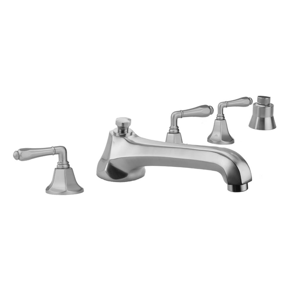 Jaclo Astor Roman Tub Set with Low Spout and Smooth Lever Handles and Straight Handshower Mount