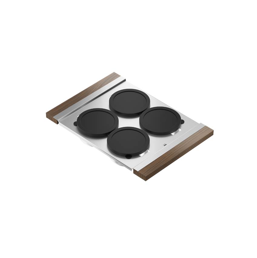 Home Refinements by Julien Serving Board With Bowls (4) For 17In Sink, Walnut Handles, 12X18X3