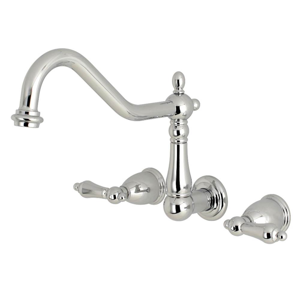 Kingston Brass Heritage Wall Mount Kitchen Faucet, Polished Chrome