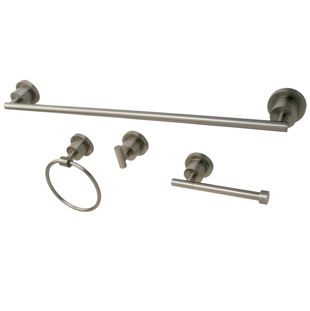 Kingston Brass Concord 4-Piece Bathroom Accessory Set, Brushed Nickel