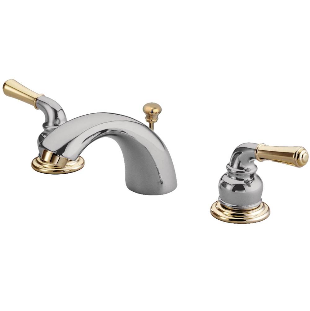 Kingston Brass Mini-Widespread Bathroom Faucet, Polished Chrome/Polished Brass