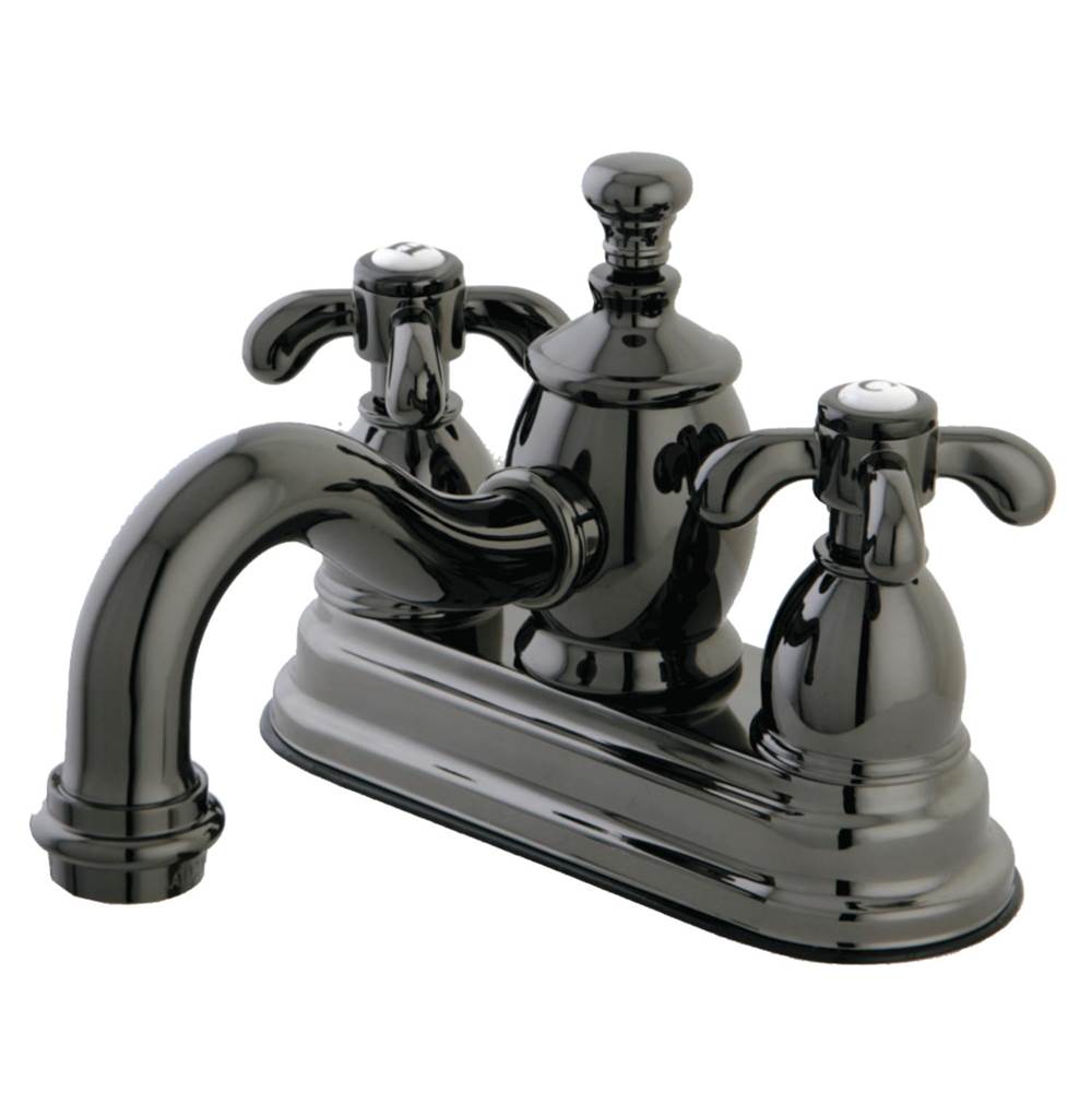 Kingston Brass 4 in. Centerset Bathroom Faucet, Black Stainless Steel