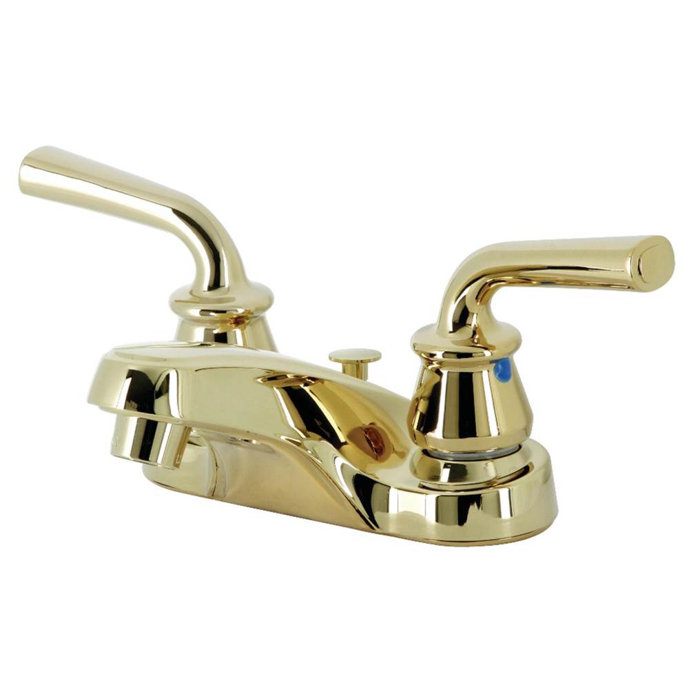 Kingston Brass Kingston Brass KB252RXL Restoration 4-Inch Centerset Bathroom Faucet with Pop-Up Drain, Polished Brass