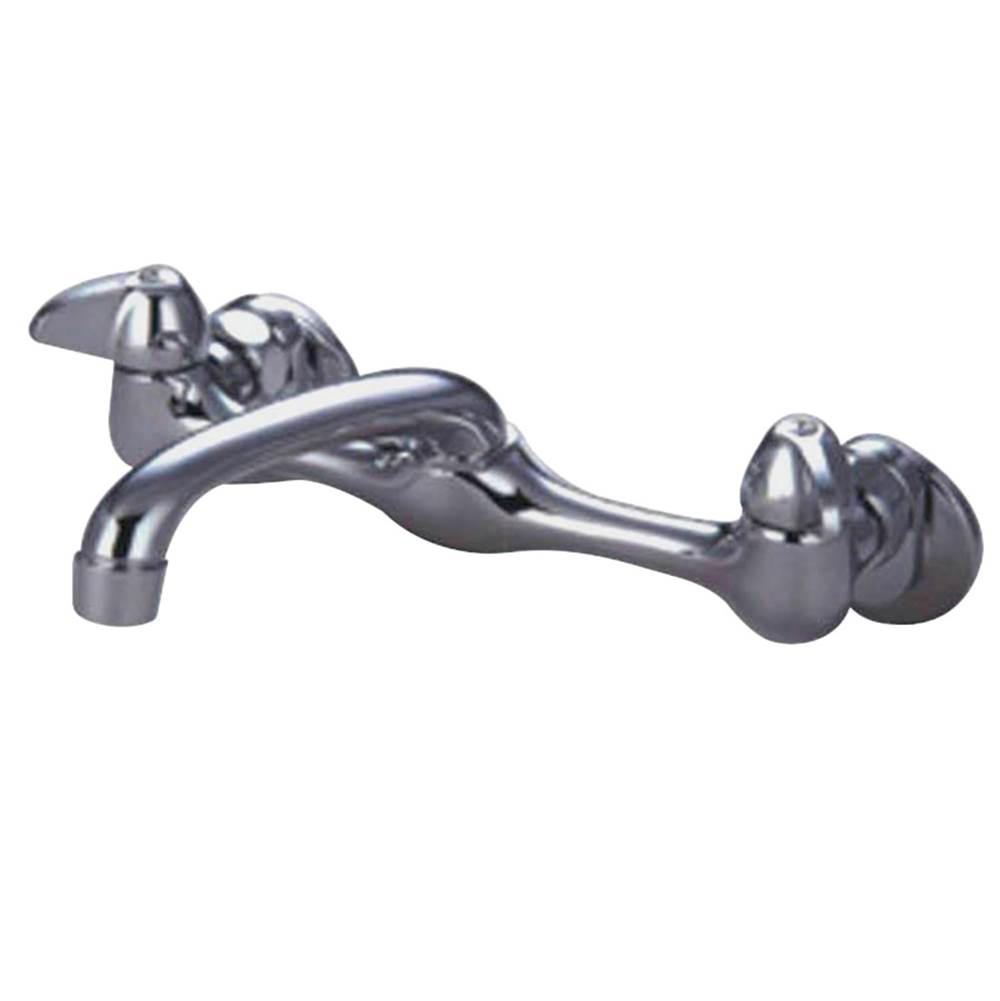 Kingston Brass Proseal 8-Inch Adjustable Centers Wall Mount Kitchen Faucet, Polished Chrome