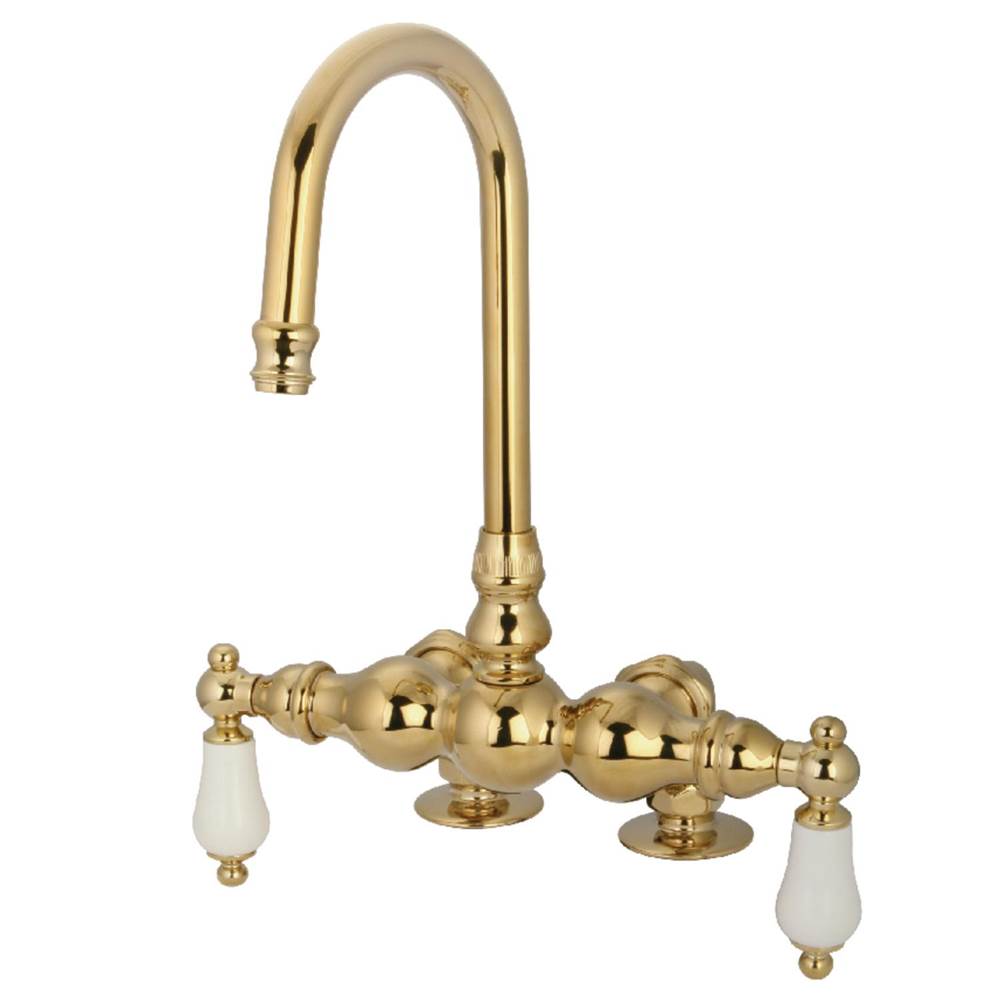 Kingston Brass Vintage 3-3/8-Inch Deck Mount Tub Faucet, Polished Brass
