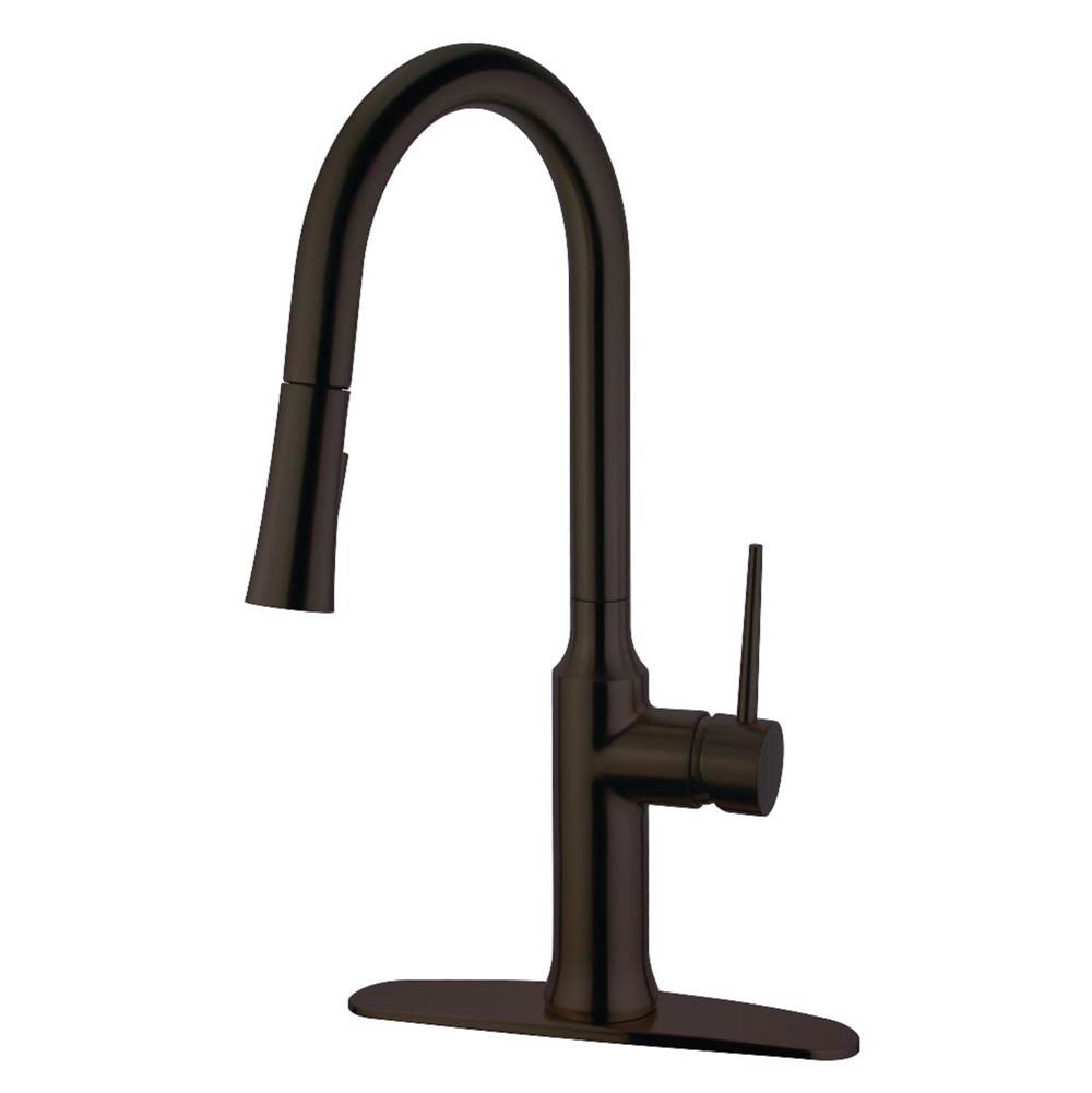 Kingston Brass Gourmetier Single-Handle Pull-Down Kitchen Faucet, Oil Rubbed Bronze