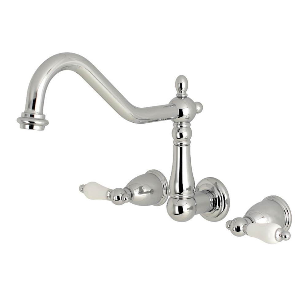 Kingston Brass Heritage Wall Mount Kitchen Faucet, Polished Chrome
