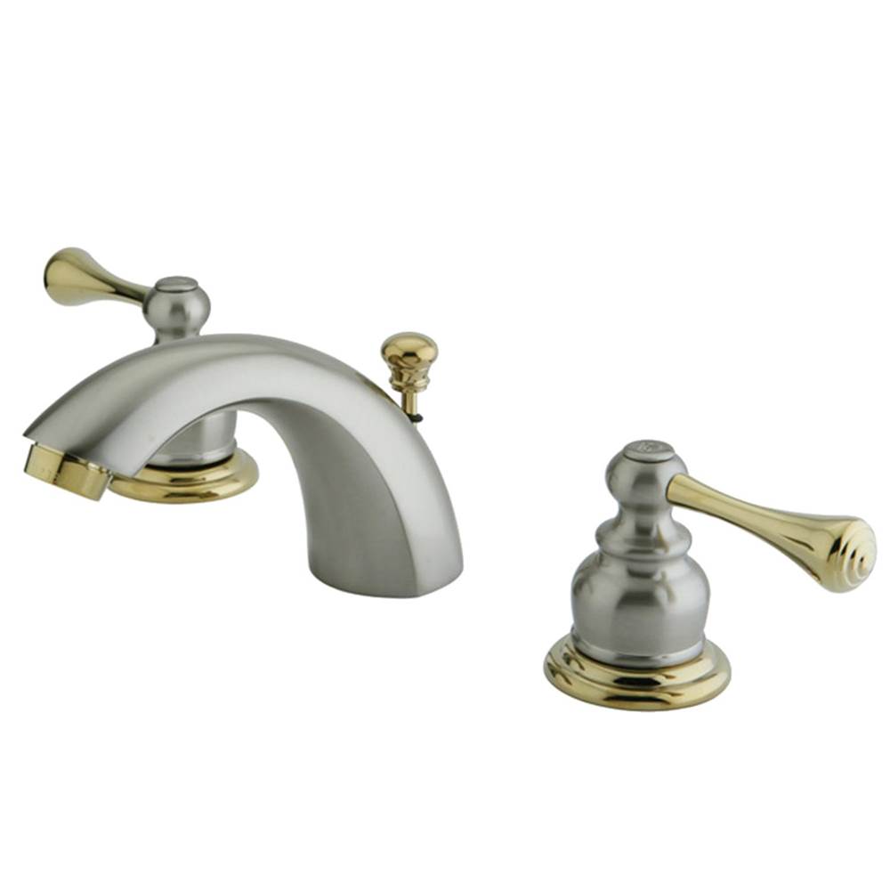 Kingston Brass Mini-Widespread Bathroom Faucet, Brushed Nickel/Polished Brass