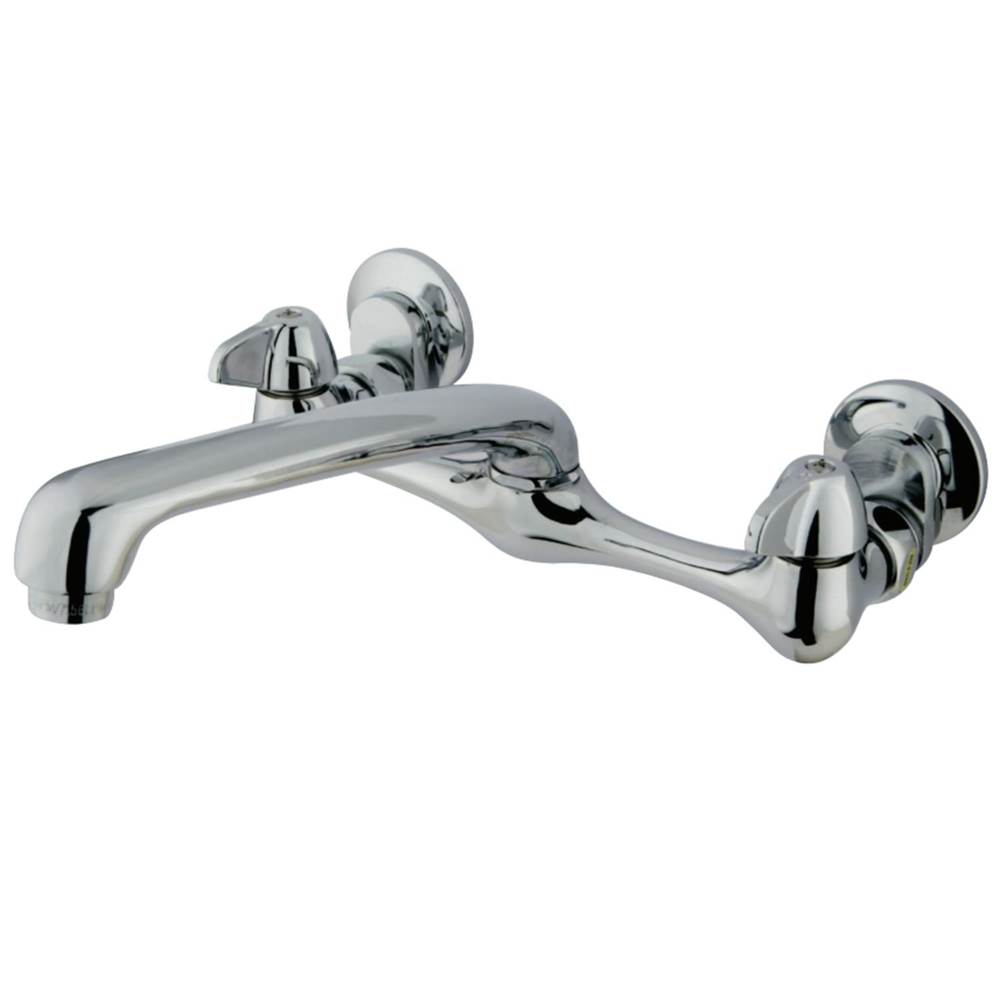 Kingston Brass Proseal 8-Inch Adjustable Centers Wall Mount Kitchen Faucet, Polished Chrome