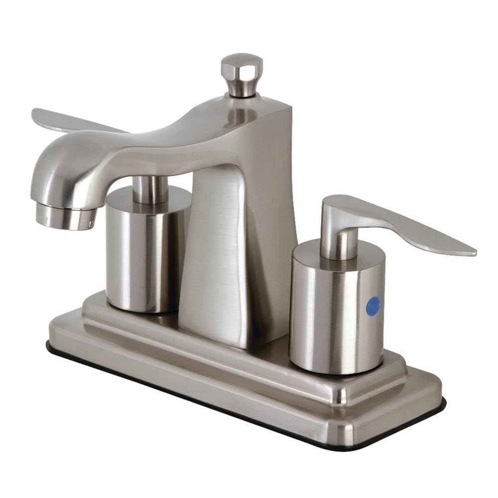 Kingston Brass Serena 4-Inch Centerset Bathroom Faucet with Retail Pop-Up, Brushed Nickel