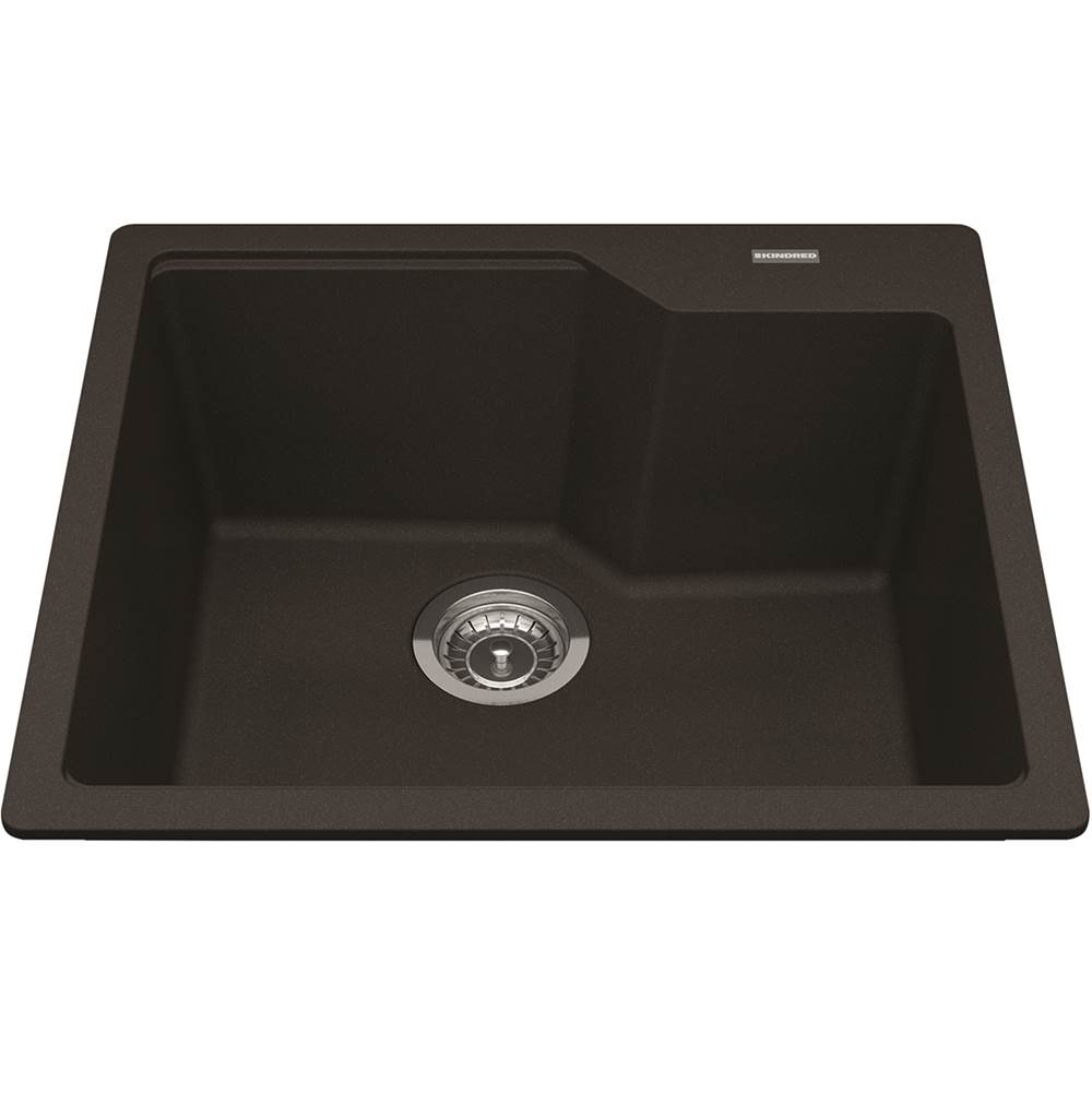 Kindred Granite Series 22.06-in LR x 19.69-in FB x 9.06-in DP Drop In Single Bowl Granite Kitchen Sink, MGSM2022-9ESN