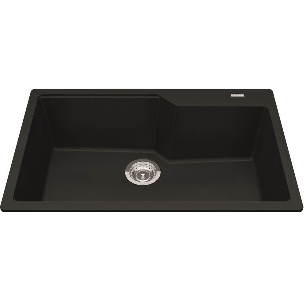 Kindred Granite Series 30.7-in LR x 19.69-in FB x 9.06-in DP Drop In Single Bowl Granite Kitchen Sink, MGSM2031-9MBKN