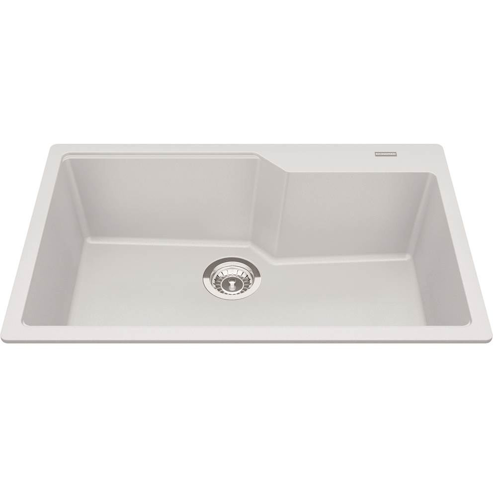 Kindred Granite Series 30.7-in LR x 19.69-in FB x 9.06-in DP Drop In Single Bowl Granite Kitchen Sink, MGSM2031-9PWTN