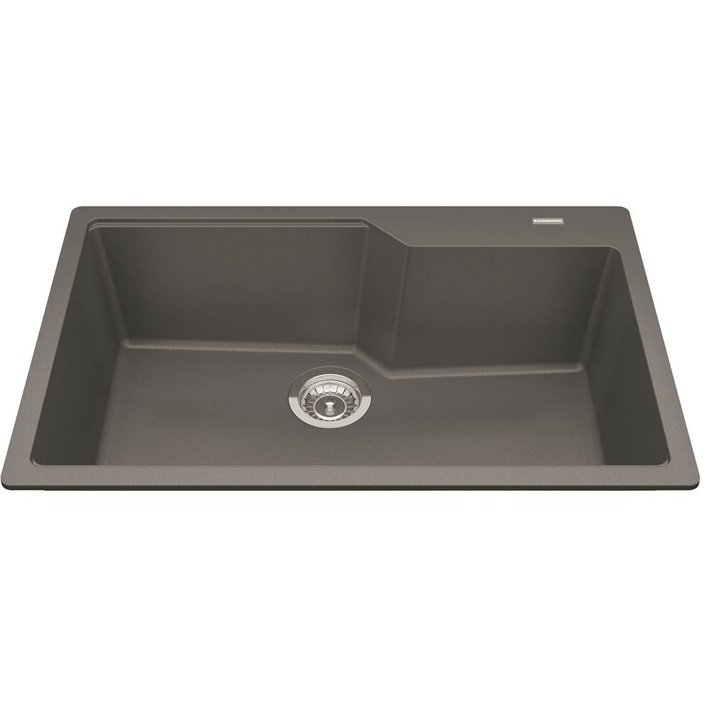 Kindred Granite Series 30.7-in LR x 19.69-in FB x 9.06-in DP Drop In Single Bowl Granite Kitchen Sink, MGSM2031-9SGN