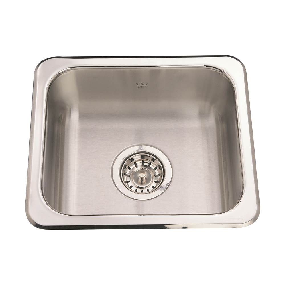 Kindred Utility Collection 15.13-in LR x 13.13-in FB x 6-in DP Drop In Single Bowl Stainless Steel Hospitality Sink, QS1315-6N