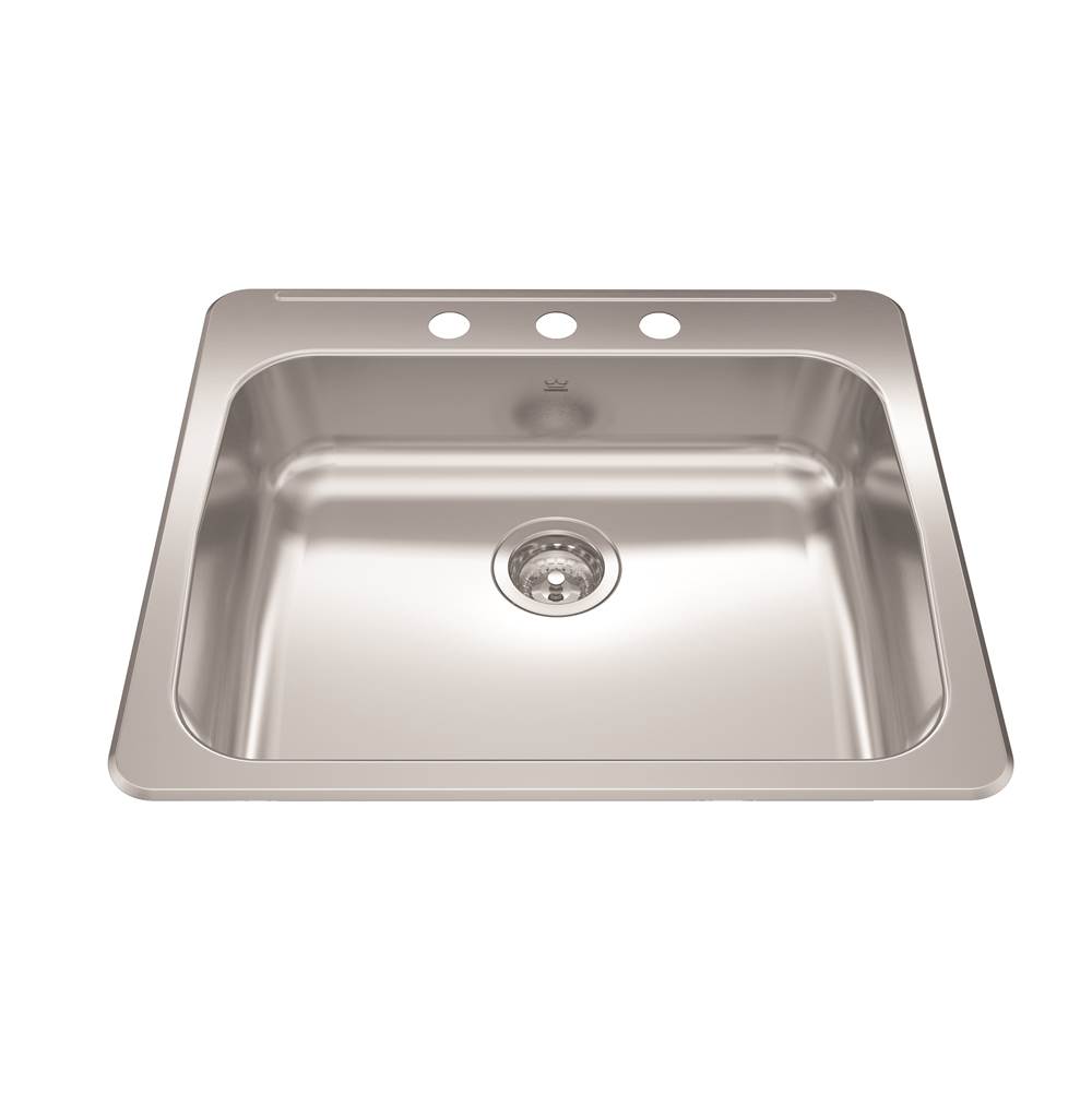 Kindred Reginox 25.62-in LR x 22-in FB Drop In Single Bowl 3-Hole Stainless Steel Kitchen Sink