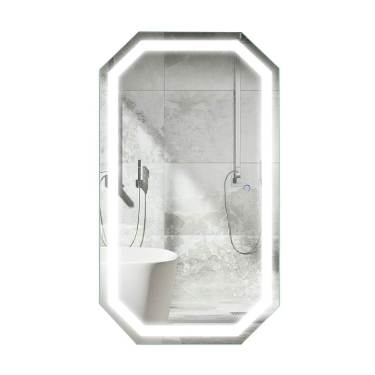 Krugg Tudor 24'' X 42'' LED Bathroom Mirror w/ Dimmer and Defogger, Large Octagon Lighted Vanity Mirror