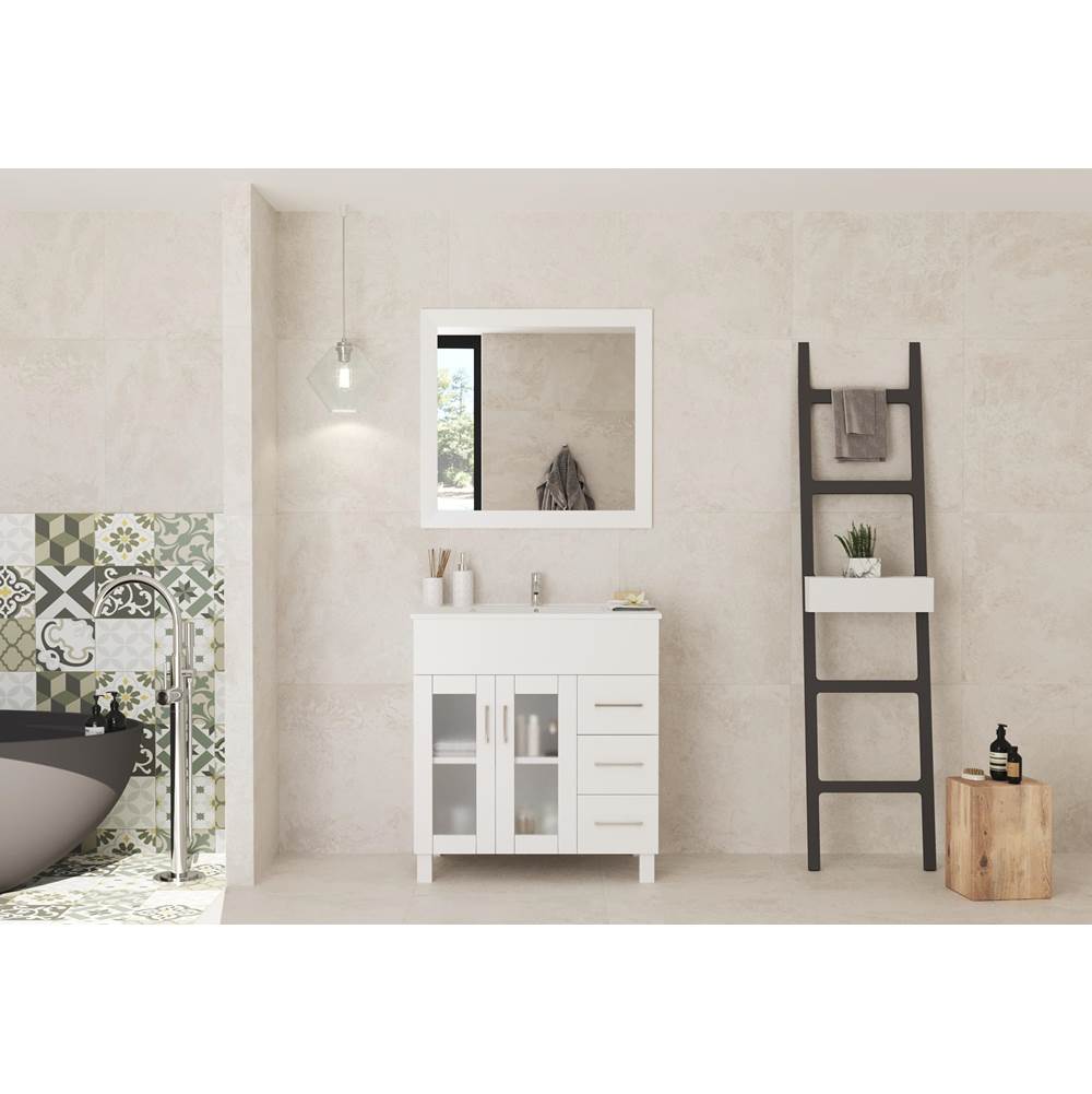 LAVIVA Nova 32 - White Cabinet And Ceramic Basin Countertop