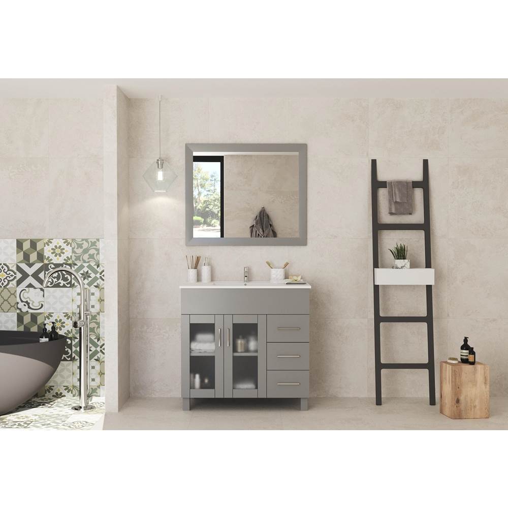 LAVIVA Nova 36 - Grey Cabinet And Ceramic Basin Countertop