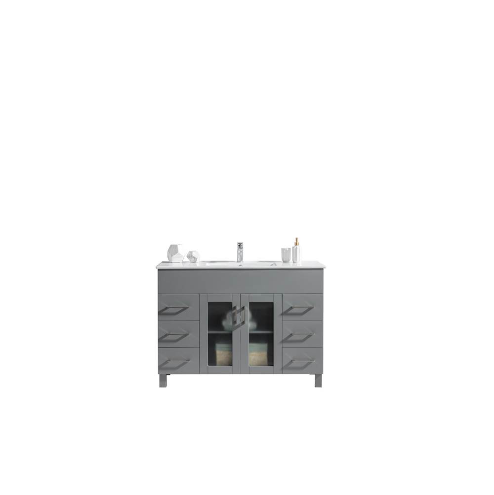 LAVIVA Nova 48 - Grey Cabinet And Ceramic Basin Countertop