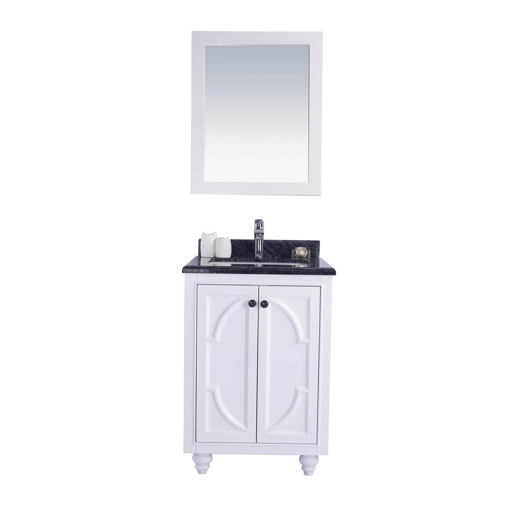 LAVIVA Odyssey - 24 - White Cabinet And Black Wood Marble Countertop