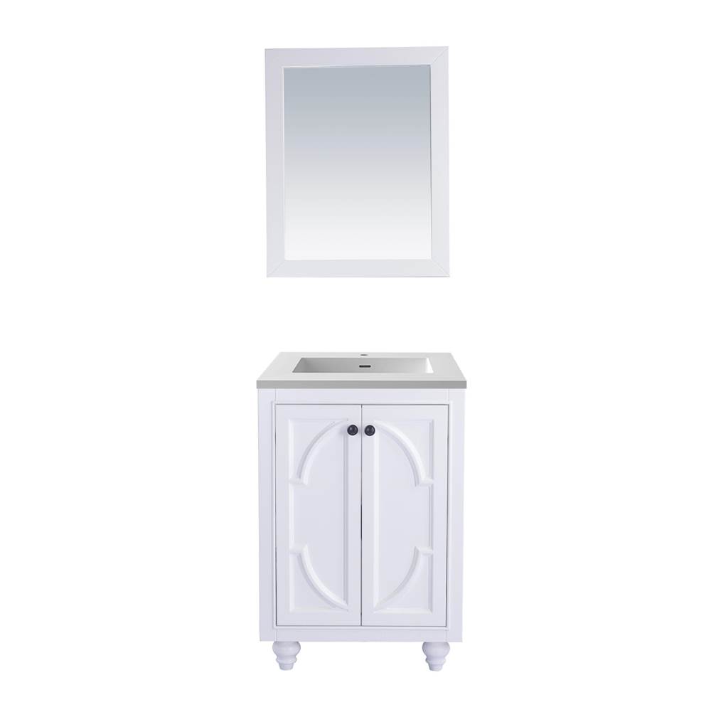 LAVIVA Odyssey - 24 - White Cabinet And Matte White VIVA Stone Solid Surface Countertop