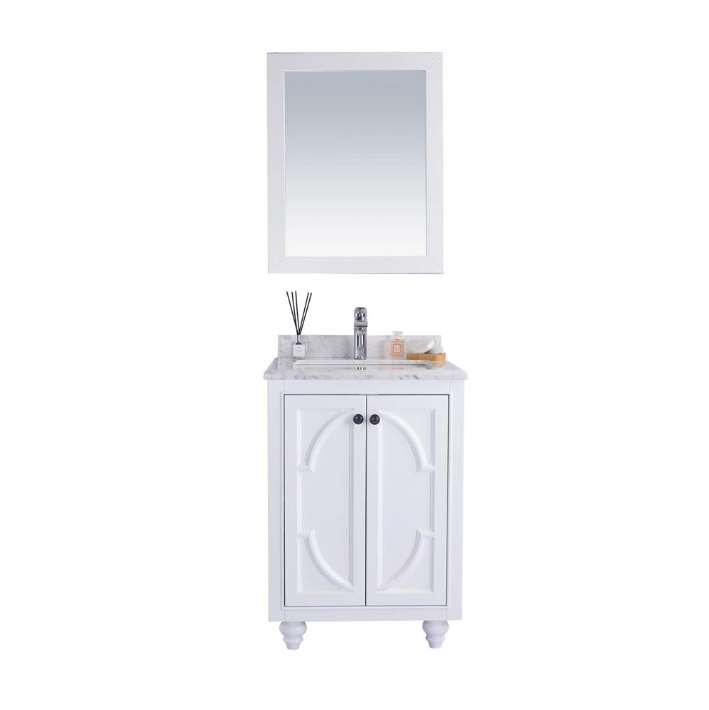 LAVIVA Odyssey - 24 - White Cabinet And White Carrara Marble Countertop
