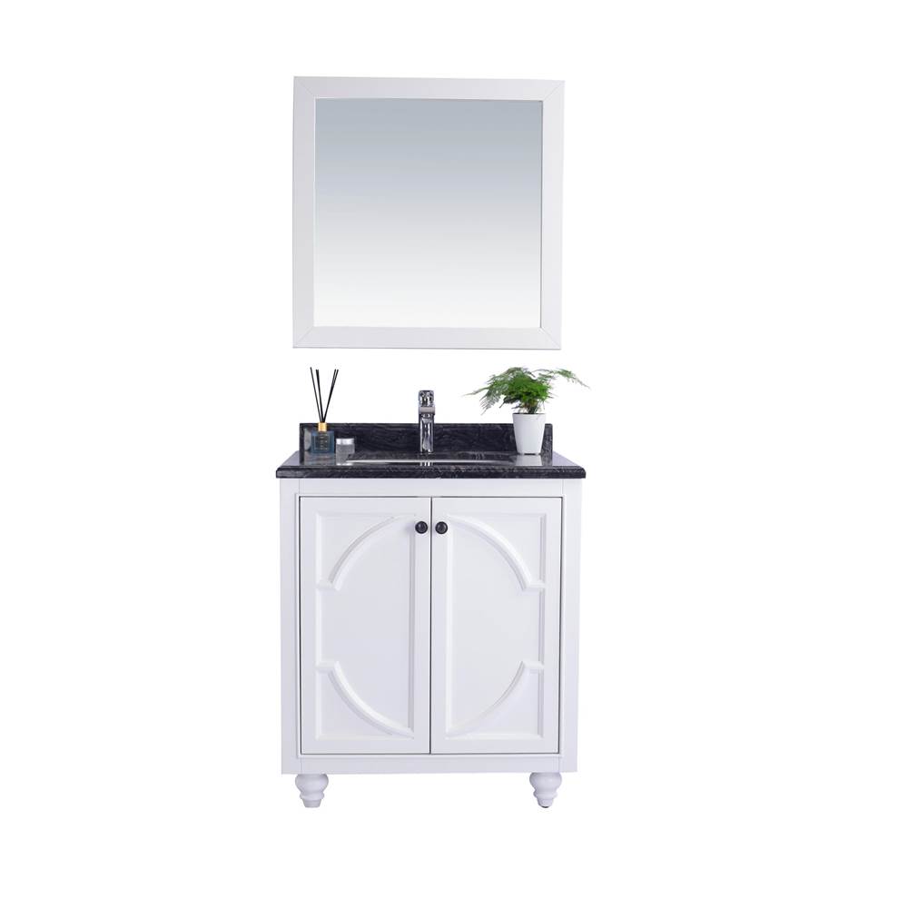 LAVIVA Odyssey - 30 - White Cabinet And Black Wood Marble Countertop