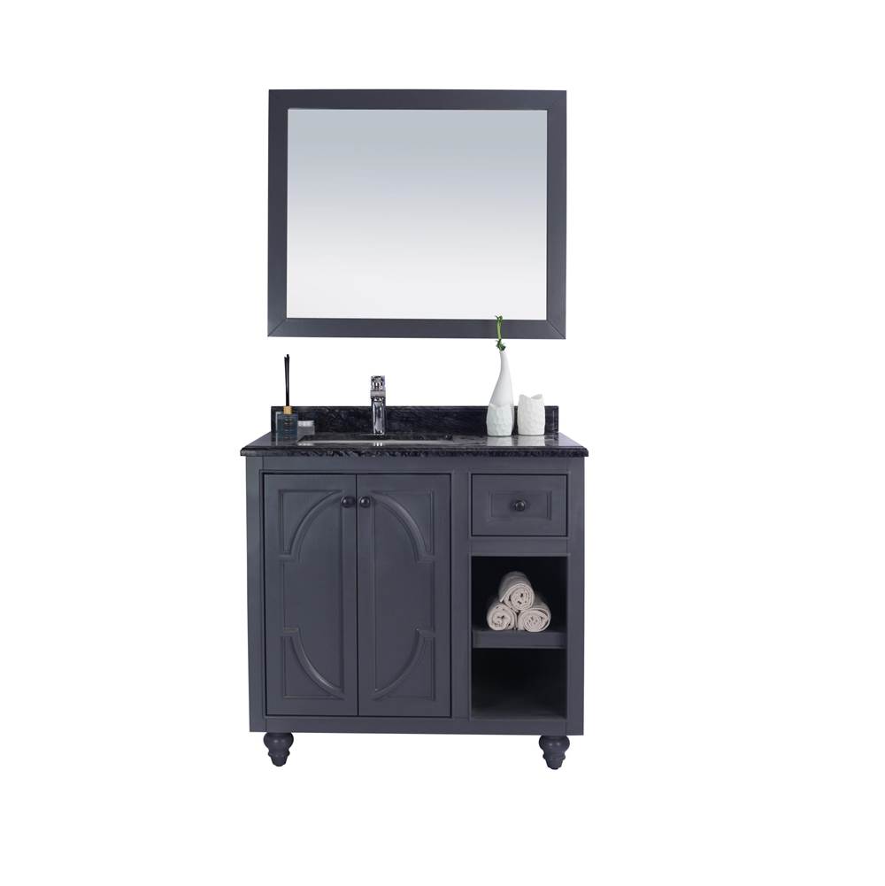 LAVIVA Odyssey - 36 - Maple Grey Cabinet And Black Wood Marble Countertop