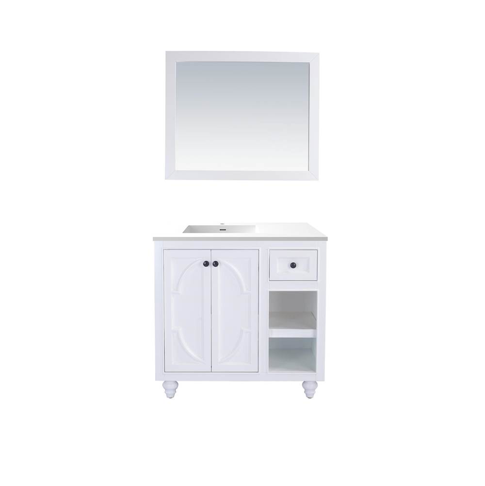 LAVIVA Odyssey - 36 - White Cabinet And Matte White VIVA Stone Solid Surface Countertop