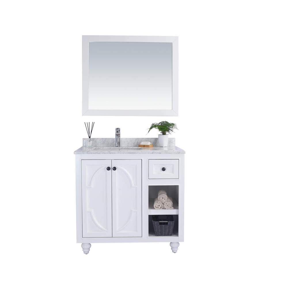 LAVIVA Odyssey - 36 - White Cabinet And White Carrara Marble Countertop