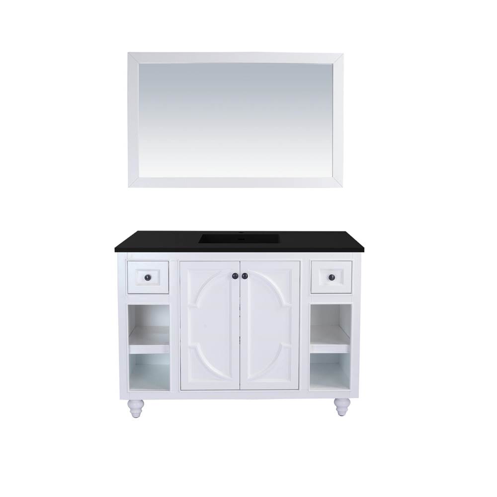 LAVIVA Odyssey - 48 - White Cabinet And Matte Black VIVA Stone Solid Surface Countertop